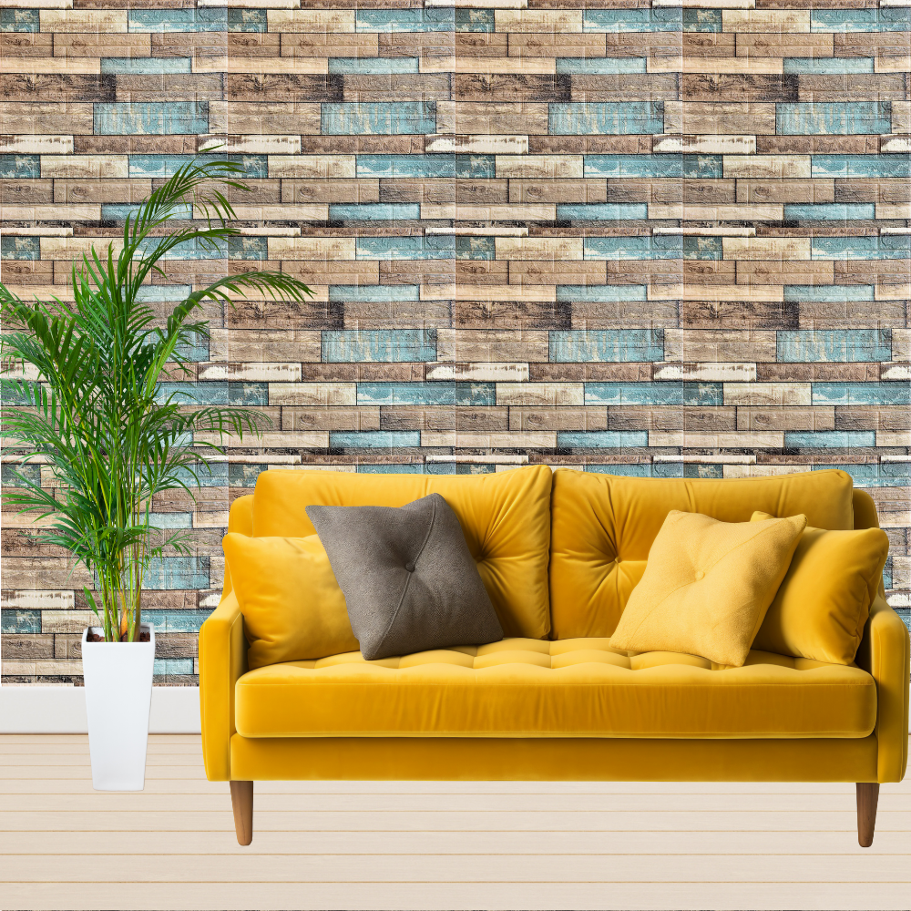 10 x Self-Adhesive 3D Wallpaper - 70 X 77 Cm "Blue Stone" 3mm ( CODE: 61 )