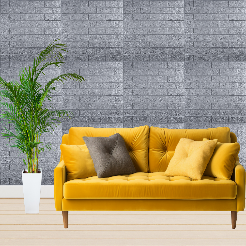 10 x Self-Adhesive 3D Wallpaper - 70 X 77 Cm "Silver" 3mm ( CODE: 2 - V 2  )