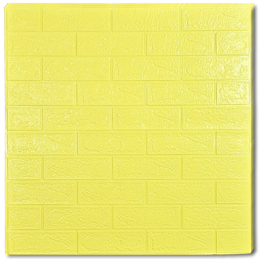 10 x Self-Adhesive 3D Wallpaper - 70 X 77 Cm "Yellow" 3mm ( CODE: 50 )