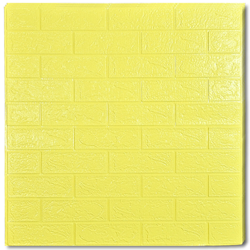 10 x Self-Adhesive 3D Wallpaper - 70 X 77 Cm "Yellow" 3mm ( CODE: 50 )