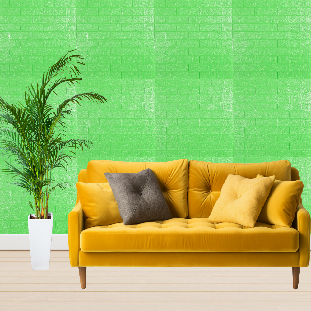 10 x Self-Adhesive 3D Wallpaper - 70 X 77 Cm "Green" 3mm ( CODE: 51 )