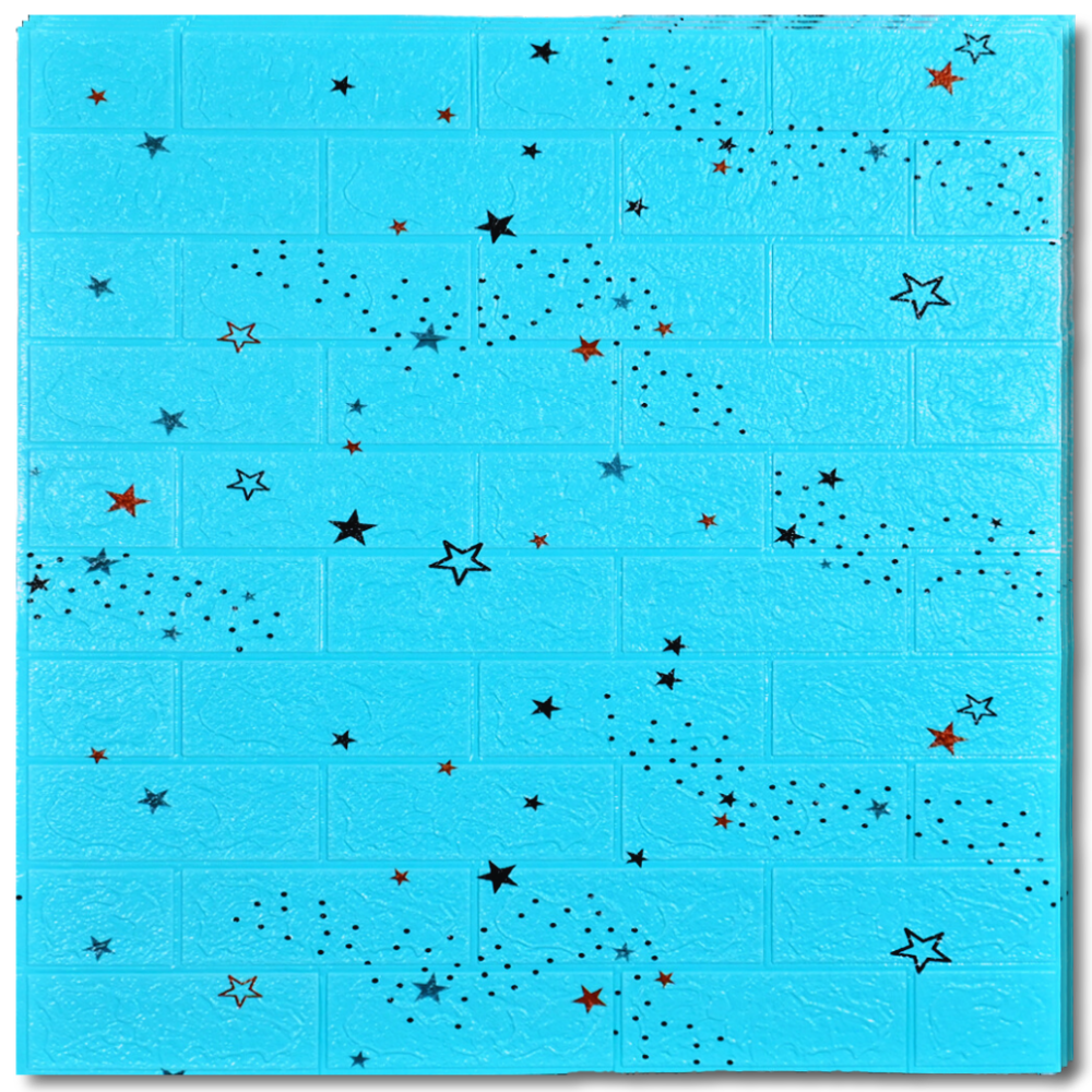 10 x öntapadó 3D tapéta - 70 X 77 cm "Blue Stars" 3mm ( KÓD: 53 )