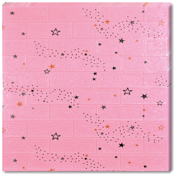 10 x Self-Adhesive 3D Wallpaper - 70 X 77 Cm "Pink Stars" 3mm ( CODE: 54 )