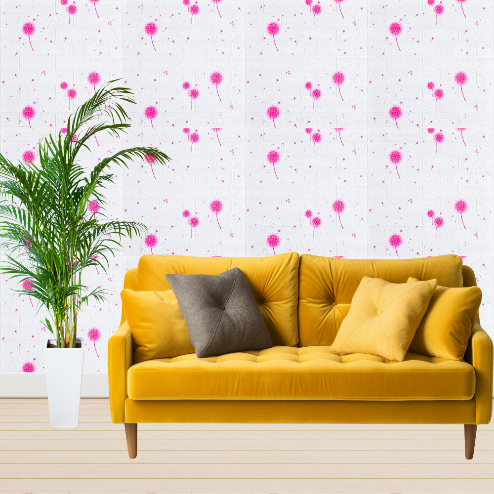 10 x Self-Adhesive 3D Wallpaper - 70 X 77 Cm "Pink Powder" 3mm ( CODE: 58 - V 2 )