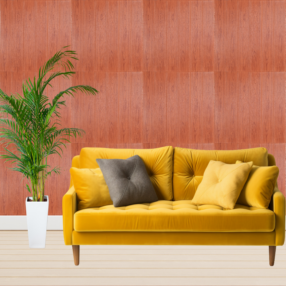 10 x Self-Adhesive 3D Wallpaper - 70 X 70 Cm "Orange Wood" 3mm ( CODE: 65 )