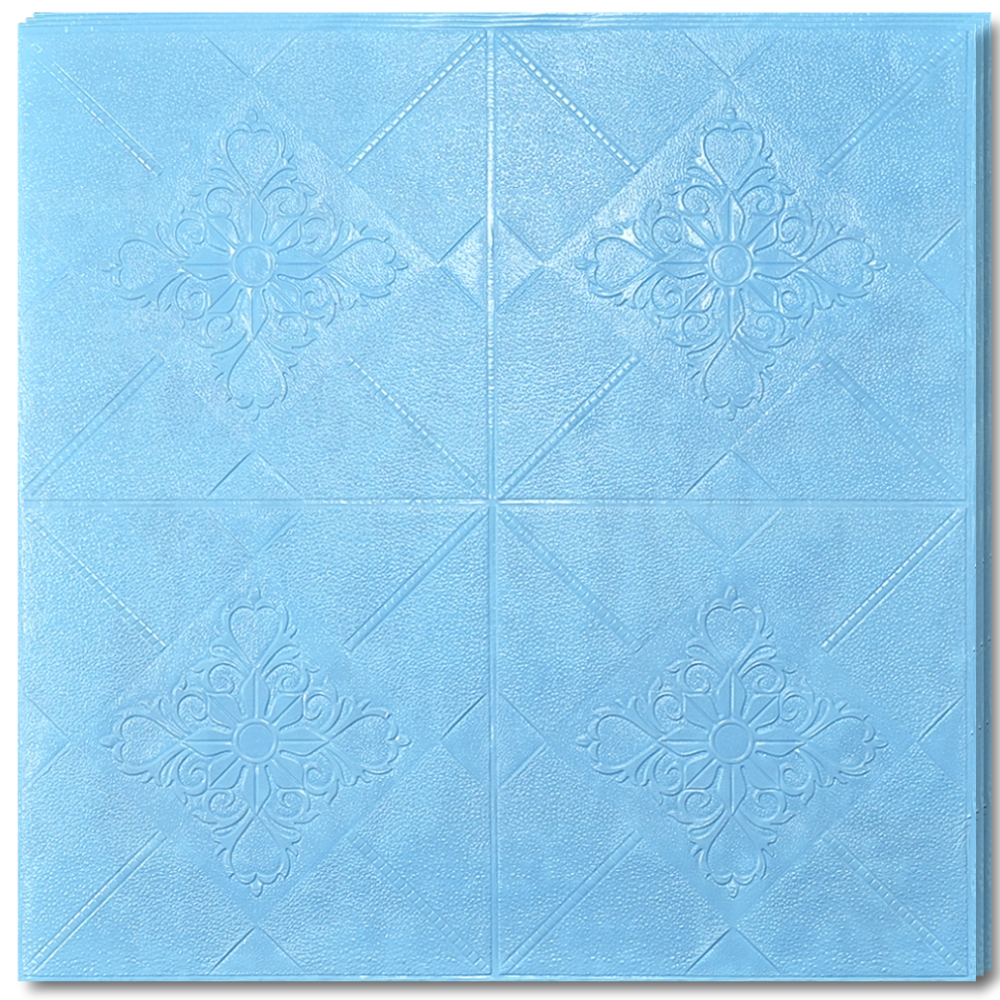 10 x Self-Adhesive 3D Wallpaper - 69 X 69 Cm "BLUE RHOMBUS" 5mm ( CODE: 75 )