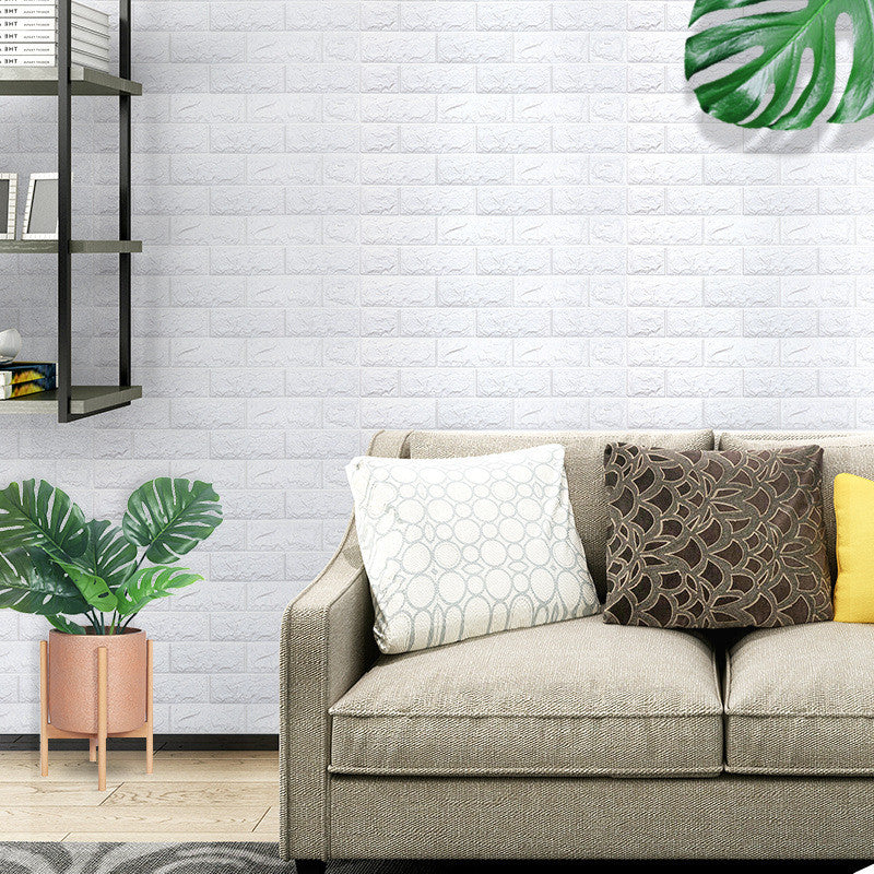 10 x Self-Adhesive 3D Wallpaper - 70 X 77 Cm "White" 2mm ( CODE: 1 )